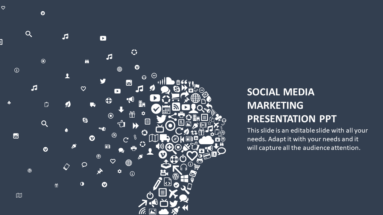 Editable Social Media Marketing Presentation PPT Design